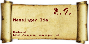 Messinger Ida névjegykártya